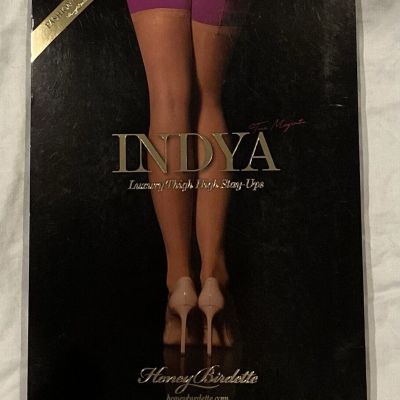 Honey Birdette Luxury Hosiery - Indya Sheers - Stay-ups - Magenta - Size Small